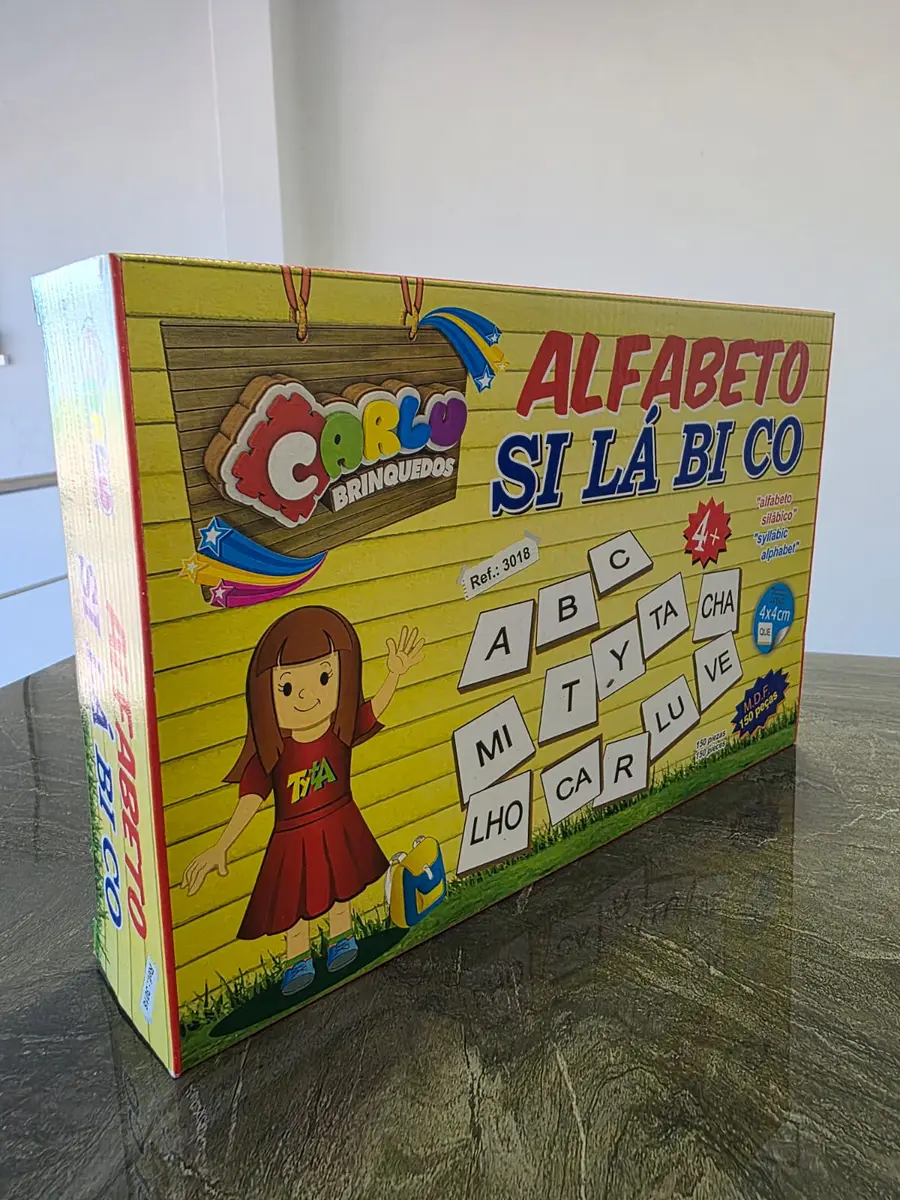 Caixa personalizada para brinquedo educativo de alfabeto
