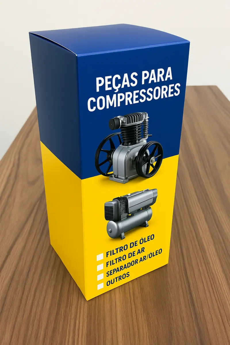 Caixa personalizada para peças de compressores