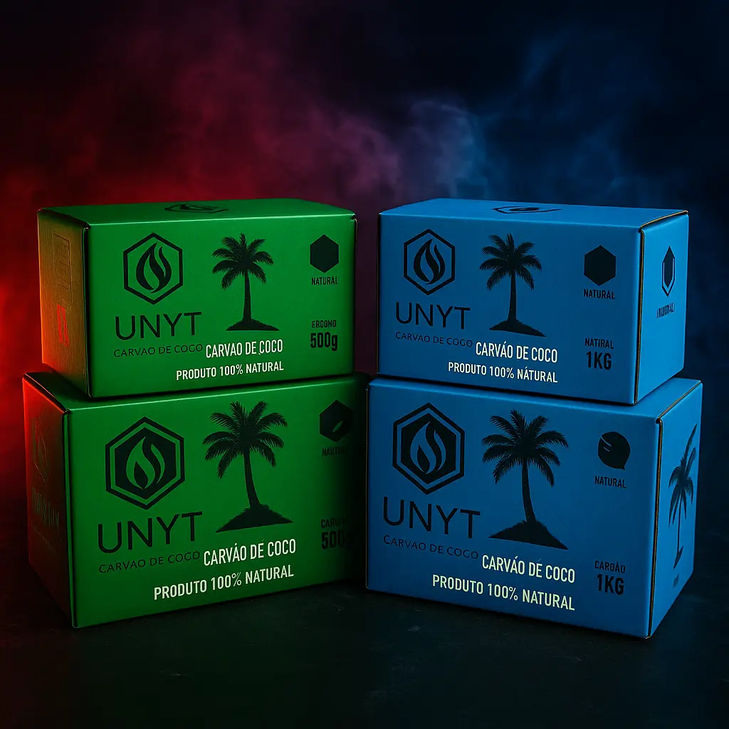 Caixas personalizadas para carvão de coco e narguilé