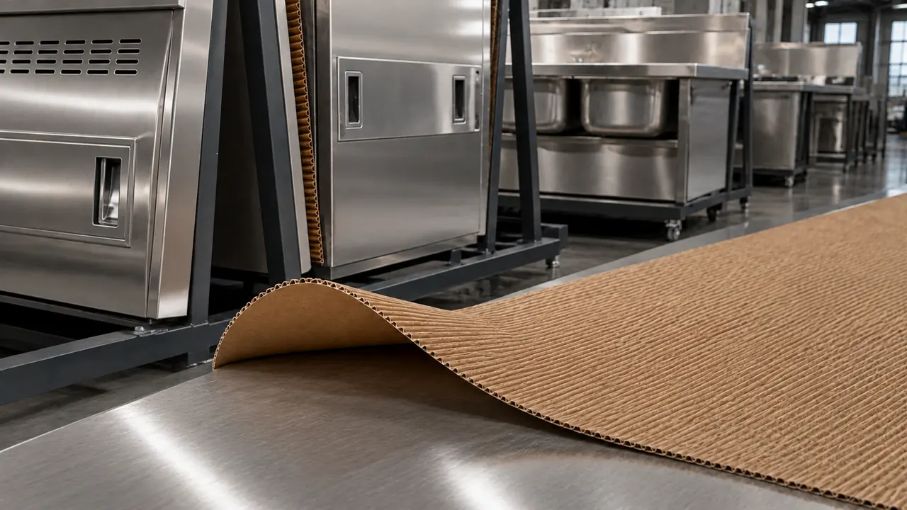 Equipamentos para cozinhas industriais protegidos por onda exposta face simples