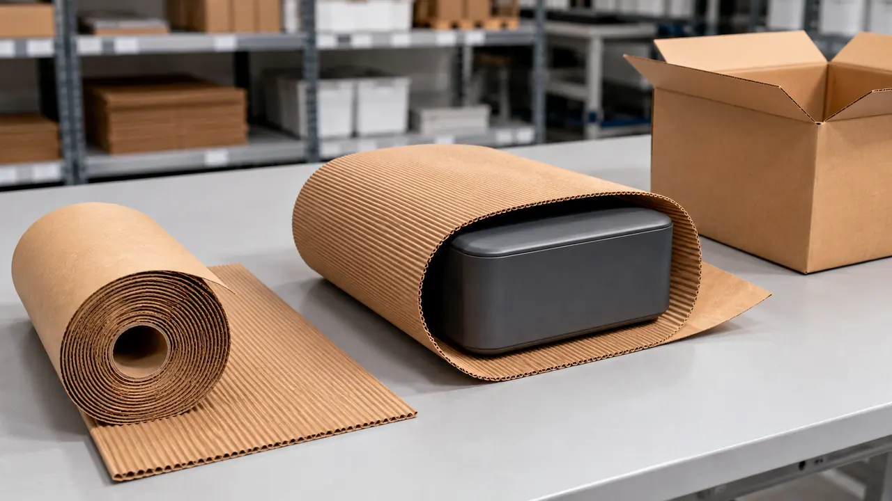 Produto envolvido e protegido com onda exposta em operação de e-commerce